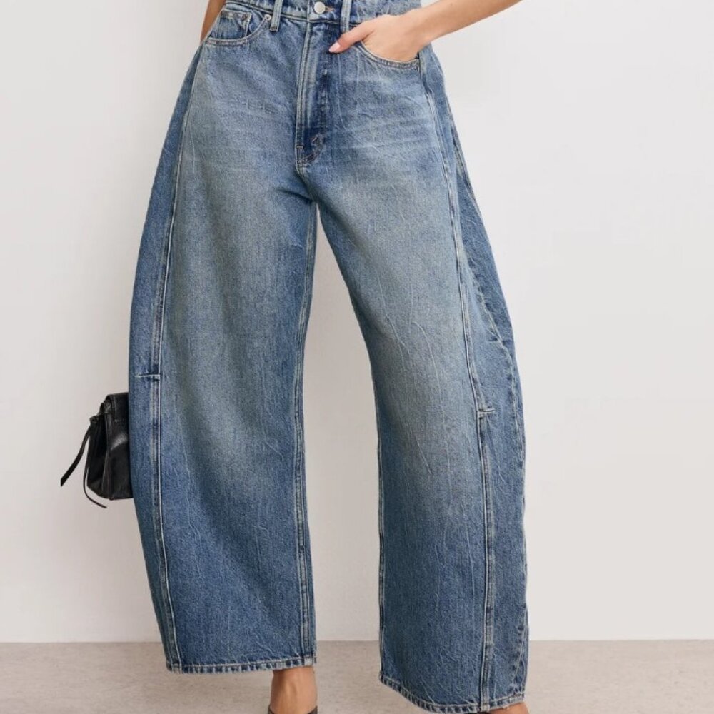 GOOD AMERICAN GOOD EXTREME BARREL JEANS SIZE 4